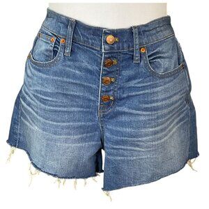 Madewell High-Rise Denim Cut-off Shorts Button Fly Frayed Hem Size 26